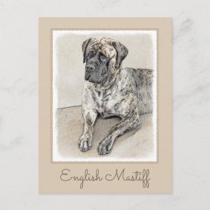 Cartão Postal Pintura de Mastim Inglês (Listrado) - Arte Canina