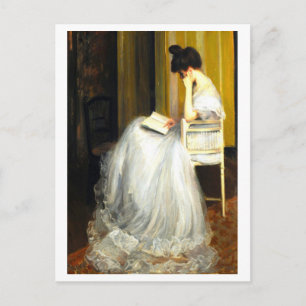 Cartão Postal Pintura de Mulher Lendo