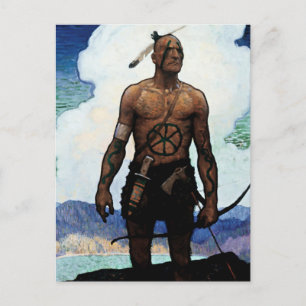 Cartão Postal Pintura de NC Wyeth “Último dos Moicanos”