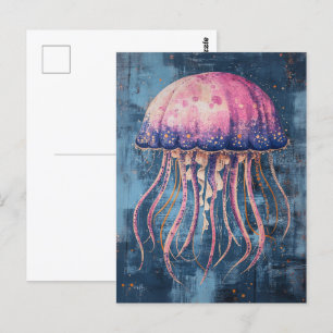 Cartão Postal Pintura de óleo de água-viva russa