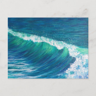 Cartão Postal Pintura de Ondas Oceânicas