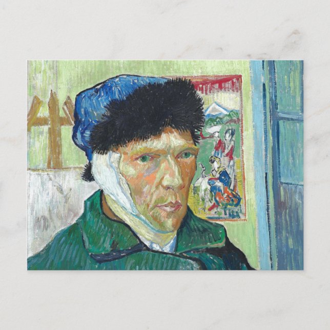 Cartão Postal Pintura de Orelha Bandada do autorretrato Van Gogh (Frente)