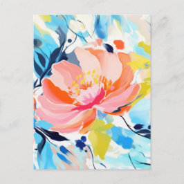 Cartão Postal pintura de padrão abstrato floral