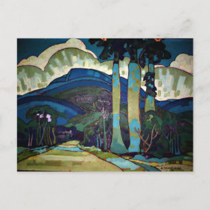 Cartão Postal pintura de paisagem havaiana