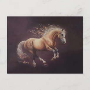 Cartão Postal Pintura De Pastel De Cavalo Corrente