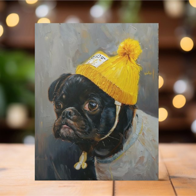 CARTÃO POSTAL PINTURA DE PETRÓLEO DE CACHORRO CORTE (Criador carregado)