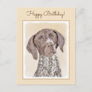 Cartão Postal Pintura de Ponta em Baixo Alemão - Arte Canina