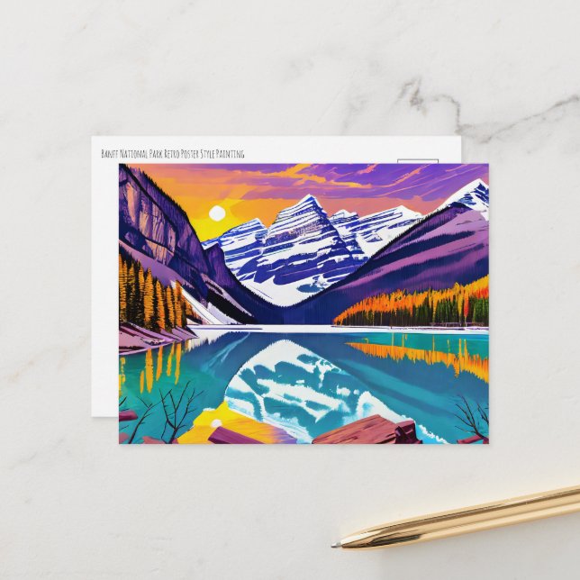 Cartão Postal Pintura de Poster de Banff (Frente/Verso In Situ)