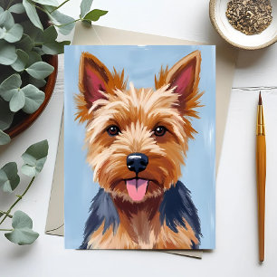 Cartão Postal Pintura de retrato de cão Yorkshire Terrier