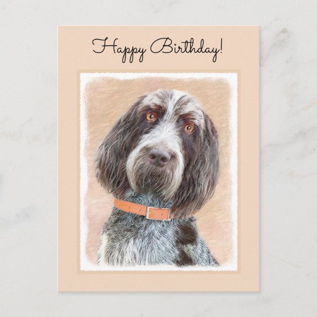 Cartão Postal Pintura de Spinone Italiano - Arte de Cachorro Ori (Frente)