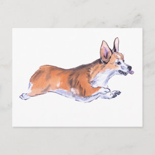 Cartão Postal Pintura de sumário de voo Corgi
