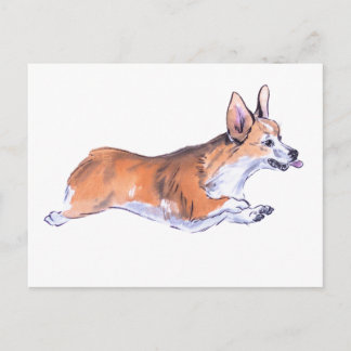 Cartão Postal Pintura de sumário de voo Corgi