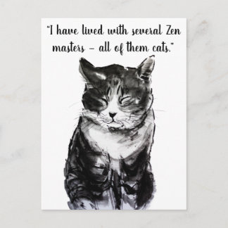 Cartão Postal Pintura de tinta de verão de gato