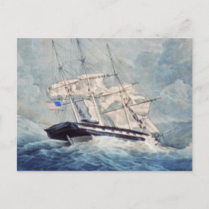 Cartão Postal Pintura de USS Albany