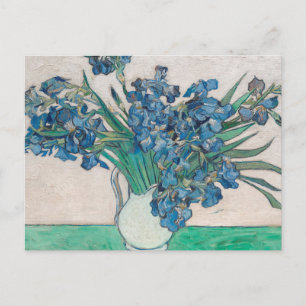 Cartão Postal Pintura de Vaso de Íris de Van Gogh Impressionismo