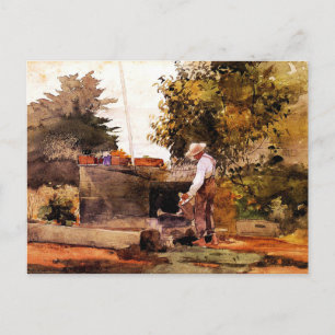 Cartão Postal Pintura de Winslow Homer, no poço