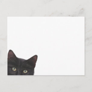 Cartão Postal Pintura digital de Gatinho curiosa