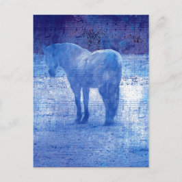 Cartão Postal Pintura digital em cavalos roxos