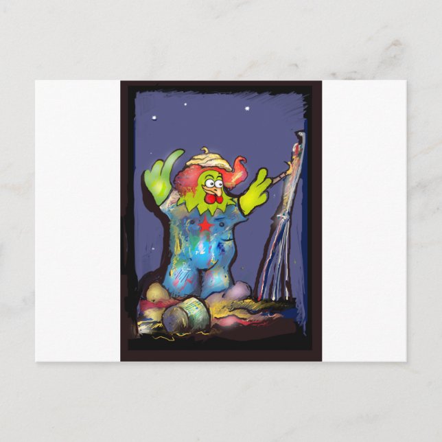 Cartão Postal Pintura digital realizada en Photoshop con tablete (Frente)