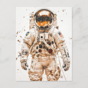 Cartão Postal Pintura do astronauta