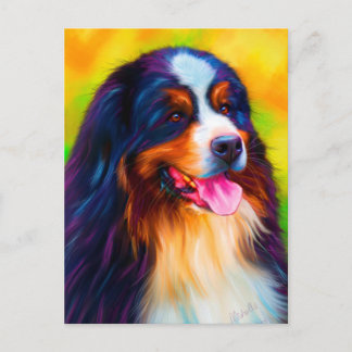 Cartão Postal Pintura do Cachorro da Montanha Bernese - Heidi