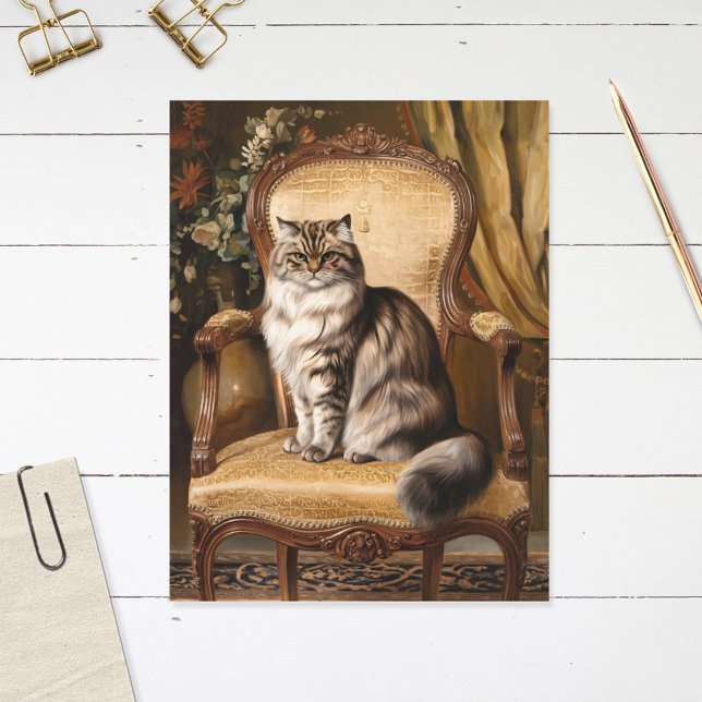 Cartão Postal Pintura do estilo de colheita de gatos persa regal (Criador carregado)