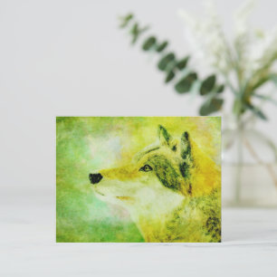 Cartão Postal Pintura do Lobo Verde – Fauna Deslum