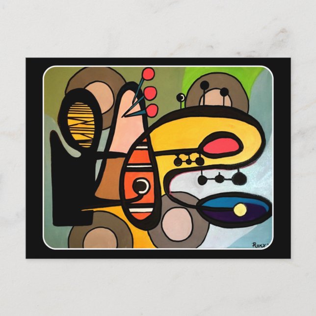 Cartão Postal Pintura do Médio do século moderno Abstrato da máq (Frente)