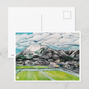 Cartão Postal Pintura do Monte Fuji por Alfred Fox Colecionável