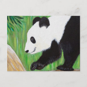 Cartão Postal Pintura do Panda Feliz