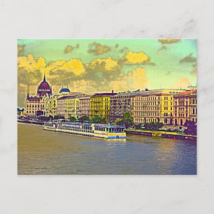 Cartão Postal Pintura do Parlamento húngaro