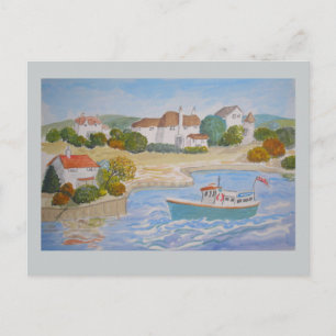 Cartão Postal Pintura do porto feliz, arte popular adiciona nome