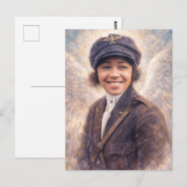 Cartão Postal Pintura do Retrato de Bessie Coleman - Estilo Ange
