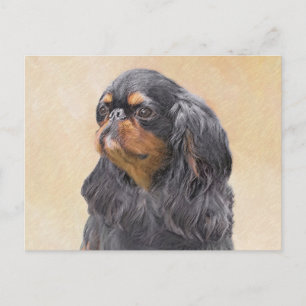 Cartão Postal Pintura do Spaniel de Brinquedo Inglês Arte Animal