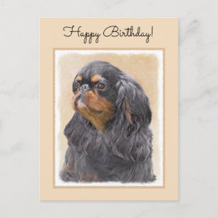 Cartão Postal Pintura do Spaniel de Brinquedo Inglês Arte Animal