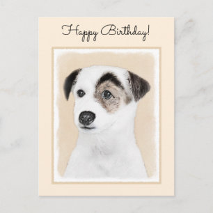 Cartão Postal Pintura do Terrier Parson Jack Russell - Arte Cani