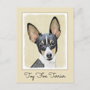 Cartão Postal Pintura do Toy Fox Terrier - Arte Original de Cach