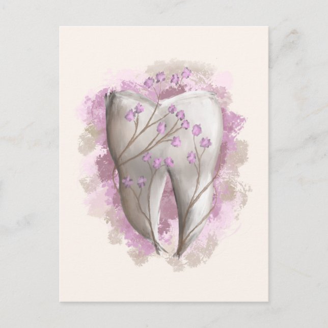 Cartão Postal Pintura dos dentes. Dentista, Modelo de Dental Ass (Frente)