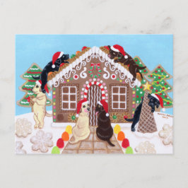 Cartão Postal Pintura dos Labradores da Casa de Pão Ginger