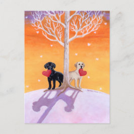 Cartão Postal Pintura dos Labradores de inverno