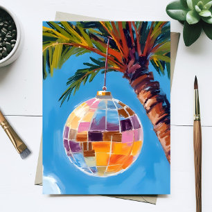 Cartão Postal Pintura em Aquarela Colorida Arco-íris Festa Disco