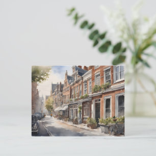 Cartão Postal pintura em aquarela de Amsterdã