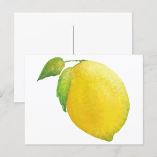 Cartão Postal Pintura em Aquarela de Limão