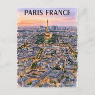 Cartão Postal Pintura em aquarela de viagem de Paris França Esbo