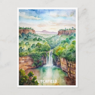 Cartão Postal Pintura em Aquarela do Parque Nacional Litchfield