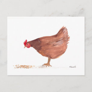 Cartão Postal Pintura em aquarela em galinha