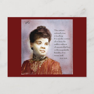 Cartão Postal Pintura em Aquarela Ida B Wells & Citação