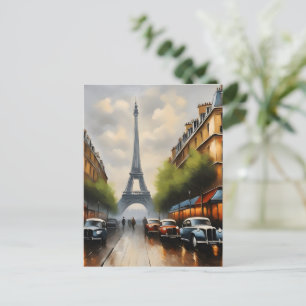 Cartão Postal Pintura em aquarela vintage de Paris