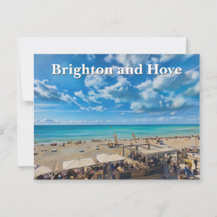 Cartão Postal Pintura em Brighton e Hove Beach