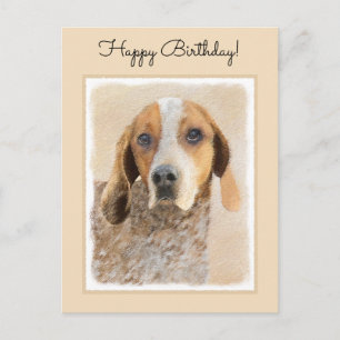 Cartão Postal Pintura em Coonhound Inglês Americano - Arte Canin